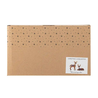 Candlestick polyresin brown Glory - set of 2