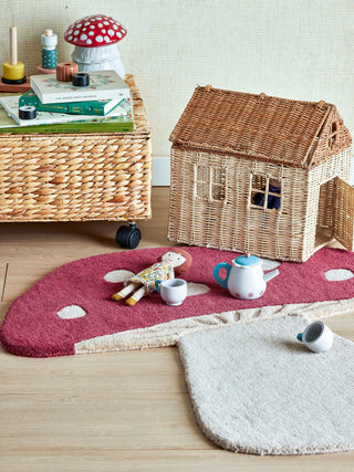 Vloerkleed wol rood Mushroom