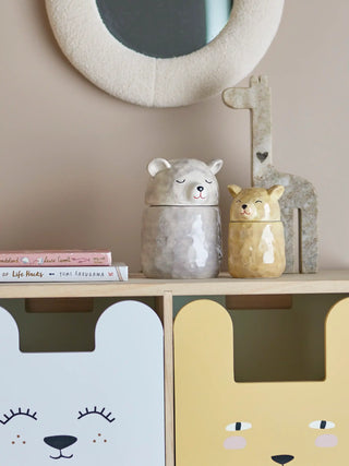 Puk storage jar ceramic grey 15cm