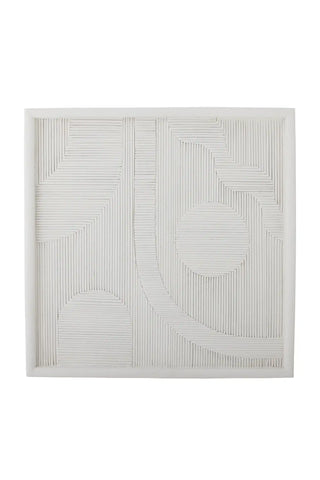 Wanddecoratie polyresin wit Patina 42x42cm