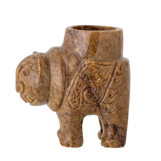 Waxinelichthouder speksteen bruin Novia