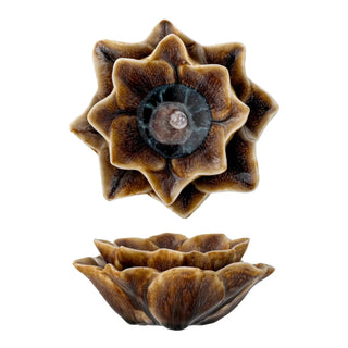 Teelichthalter Keramik braun dinah 12cm