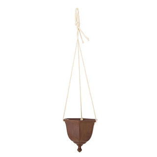 Hanging earthenware flowerpot brown Angi 13cm