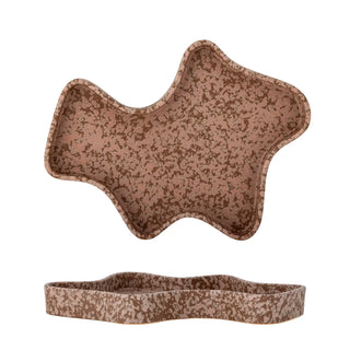 Tablett Keramik braun Lakey 22x29cm