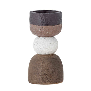 Bougeoir polyresin brun Marjun 11cm