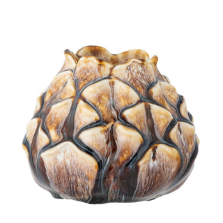 Bougeoir en céramique brun Cathie 11cm