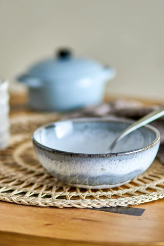 Schaal aardewerk grijs Paula 16cm