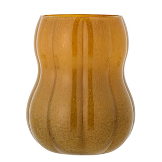 Vaas glas bruin pumpkin 20cm