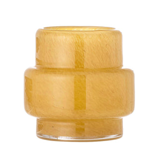 Theelichthouder glas geel Jose 9cm