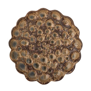Plat en faïence brun Oyu 18cm
