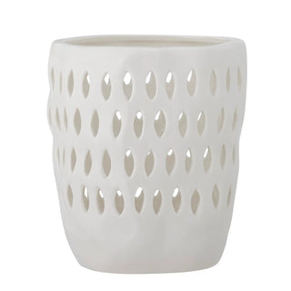 Teelichthalter Keramik weiß Matil 14cm