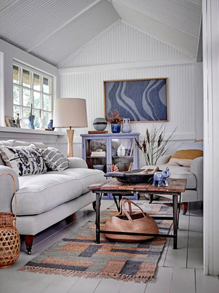 Waxinelichthouder aardewerk blauw Oliphant