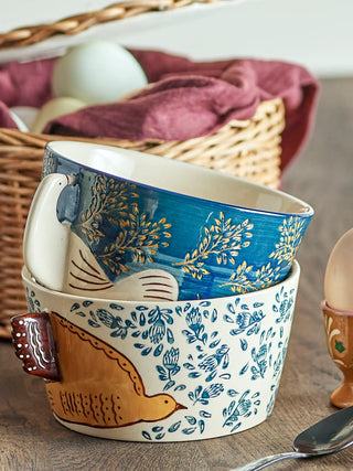 Schaal aardewerk blauw Hezha 13cm