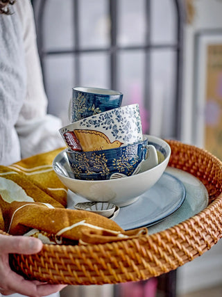 Schaal aardewerk blauw Hezha 13cm