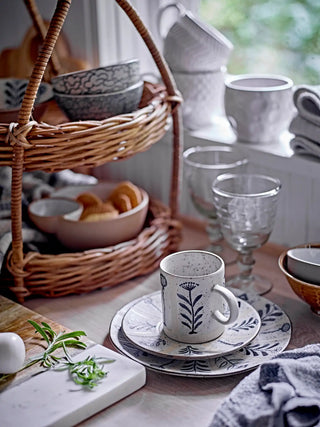 Bord aardewerk blauw Leonie 16cm