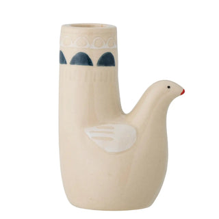 Trudy white earthenware candlestick