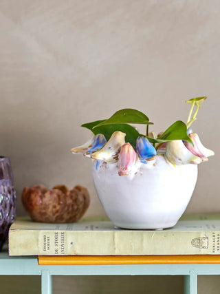 Vaso in ceramica grigio Eanna 12cm