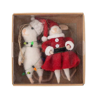 Ornement laine blanc Peo