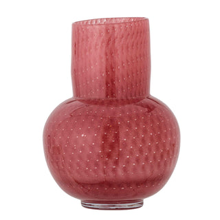 Jarrón de vidrio rosa Roscoe 21cm
