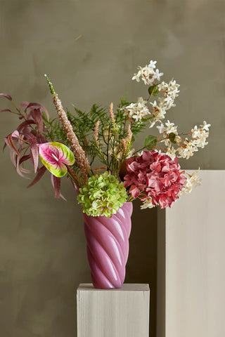 Jarrón de vidrio rosa Callo 29cm