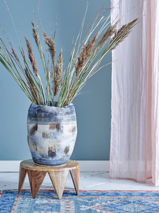 Blue Nienna earthenware vase 31cm