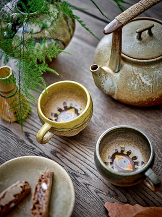 Theepot aardewerk bruin Ikigai