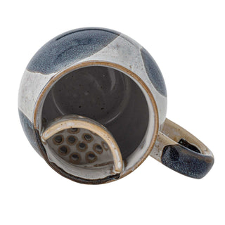 Theemok aardewerk blauw Alicia