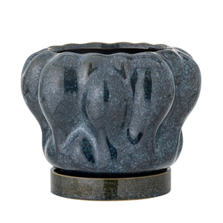 Bloempot aardewerk blauw Hollis 20cm