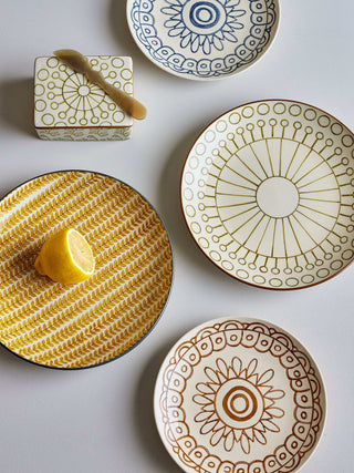 Bord aardewerk geel Maple 25cm