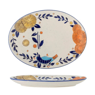 Serveerschaal aardewerk blauw Lynna 34cm