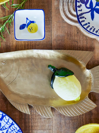 Dekorationsfigur Glas Gelb Limone