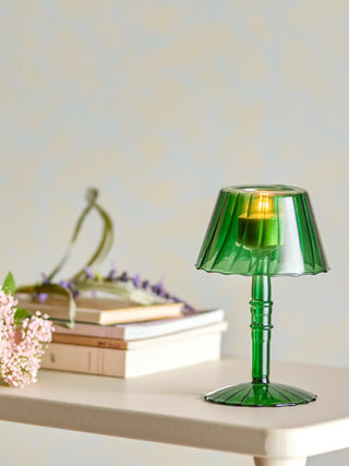 Teelichthalter Glas grün Cisco 18cm