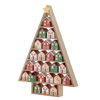 Adventskalender mdf rød Calvin 61cm