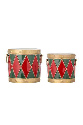 Opbergdoos metaal rood Yuri - set van 2