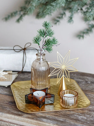 Schaal glas goud Sanga 22cm