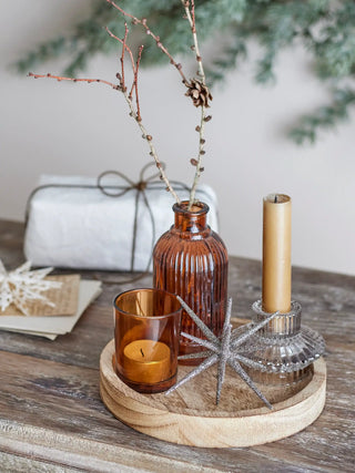 Dienblad glas goud Sanga 18cm