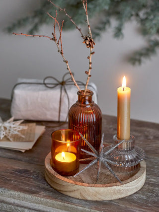 Dienblad glas goud Sanga 18cm