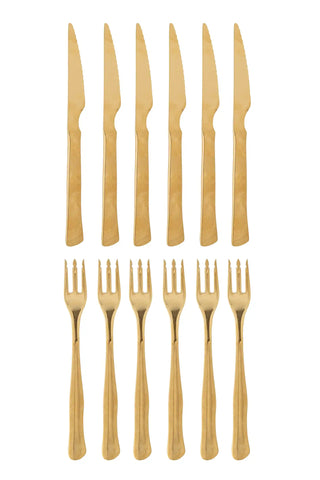 Bestek rvs goud Ollin - 12 delig