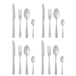 Stainless steel silver cutlery set Karma - set of 16