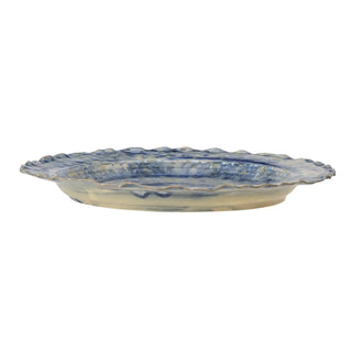 Serving platter earthenware blue Rowan 27cm