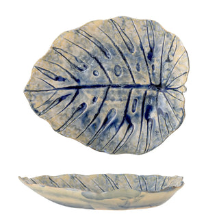 Serveerschaal aardewerk blauw Rowan