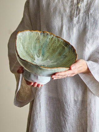 Plat en faïence bleu Joby 24cm