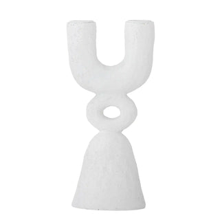Kerzenhalter Polyresin weiß Syra