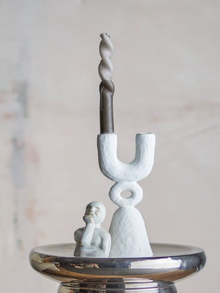 Kerzenhalter Polyresin weiß Syra