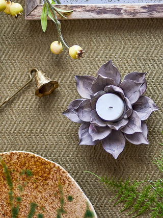 Teelichthalter Keramik braun Eira 13cm