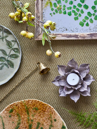 Teelichthalter Keramik braun Eira 13cm