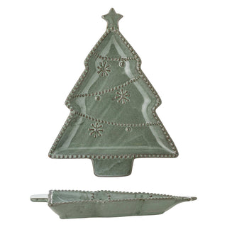 Bandeja para servir de cerámica verde Alder