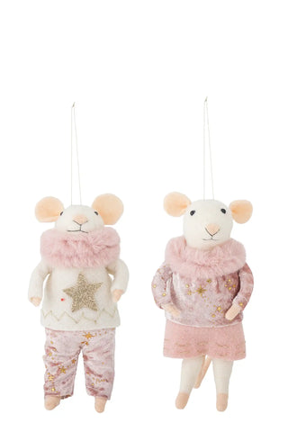 Adorno de lana rosa Peo - set de 2