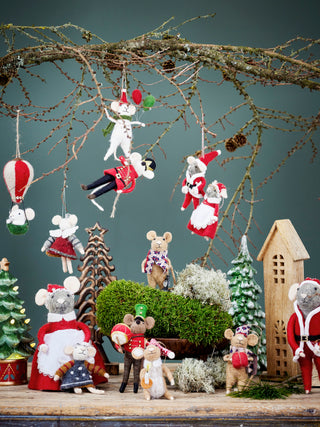 Kersthanger wol rood Peo 23cm - set van 2