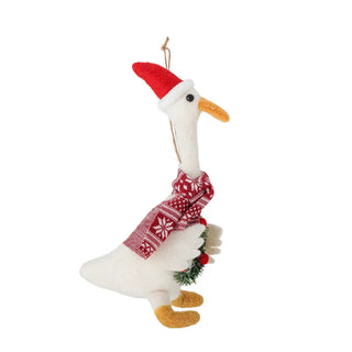 Adorno navideño de lana blanca Arlo 22cm